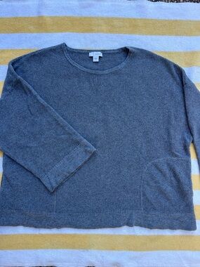 J. Jill crop length classic knit top with pockets and bell sleeves